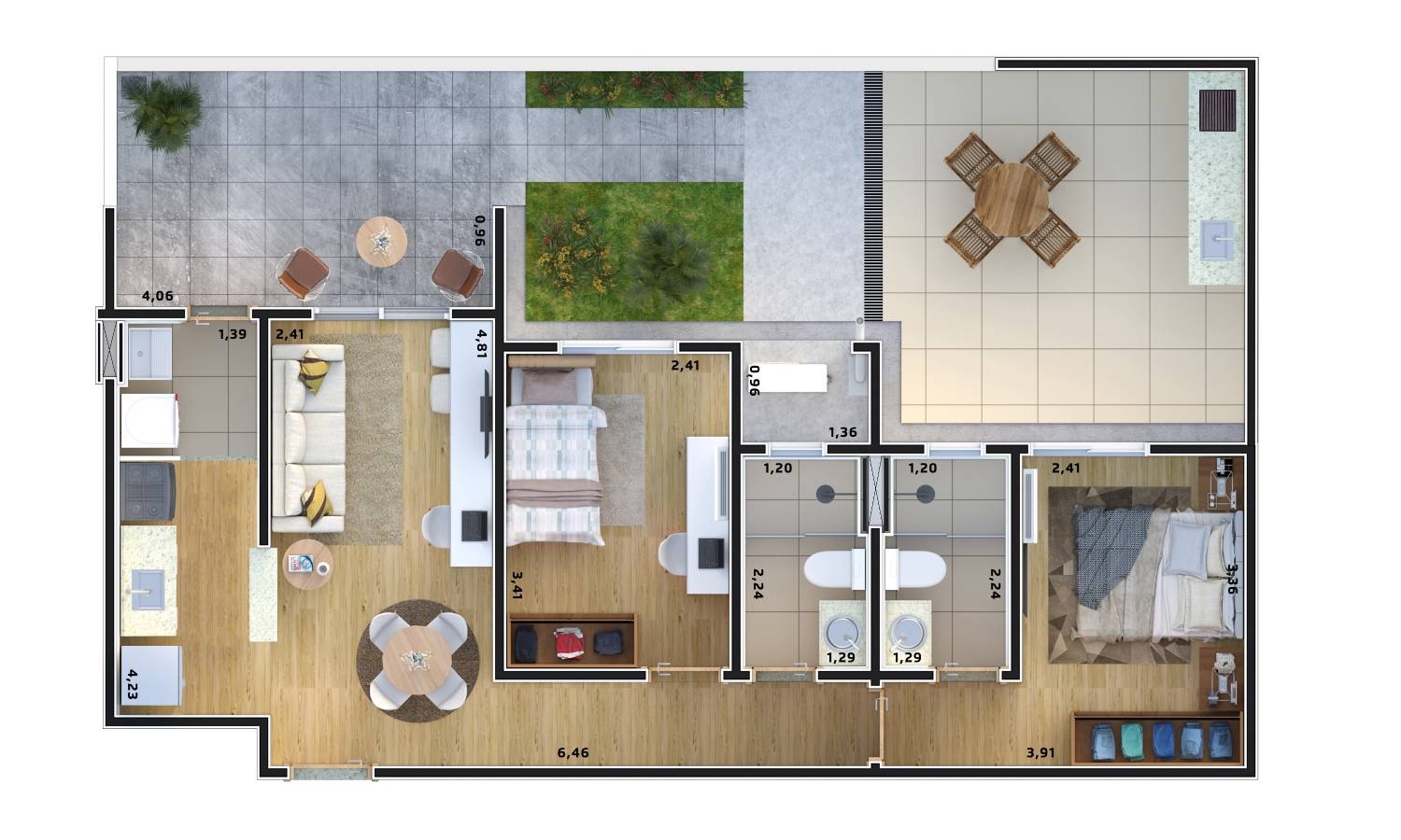 2 Dorms - Garden