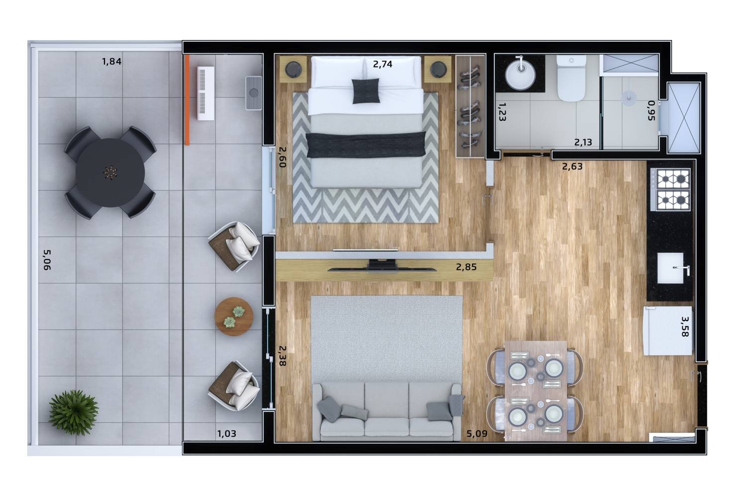 APARTAMENTO 1 DORM GARDEN